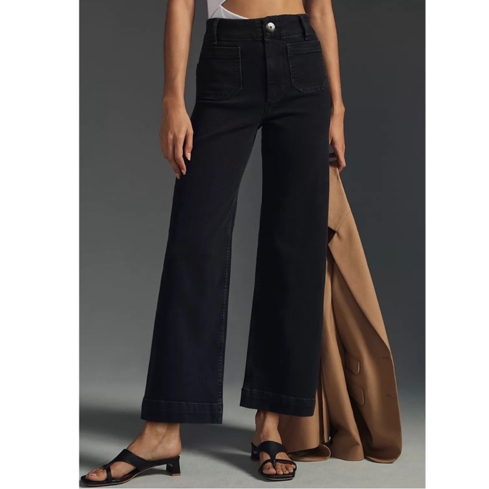 Anthropologie Pilcro The Skipper Wide Leg High Rise
Black Jeans Size 31